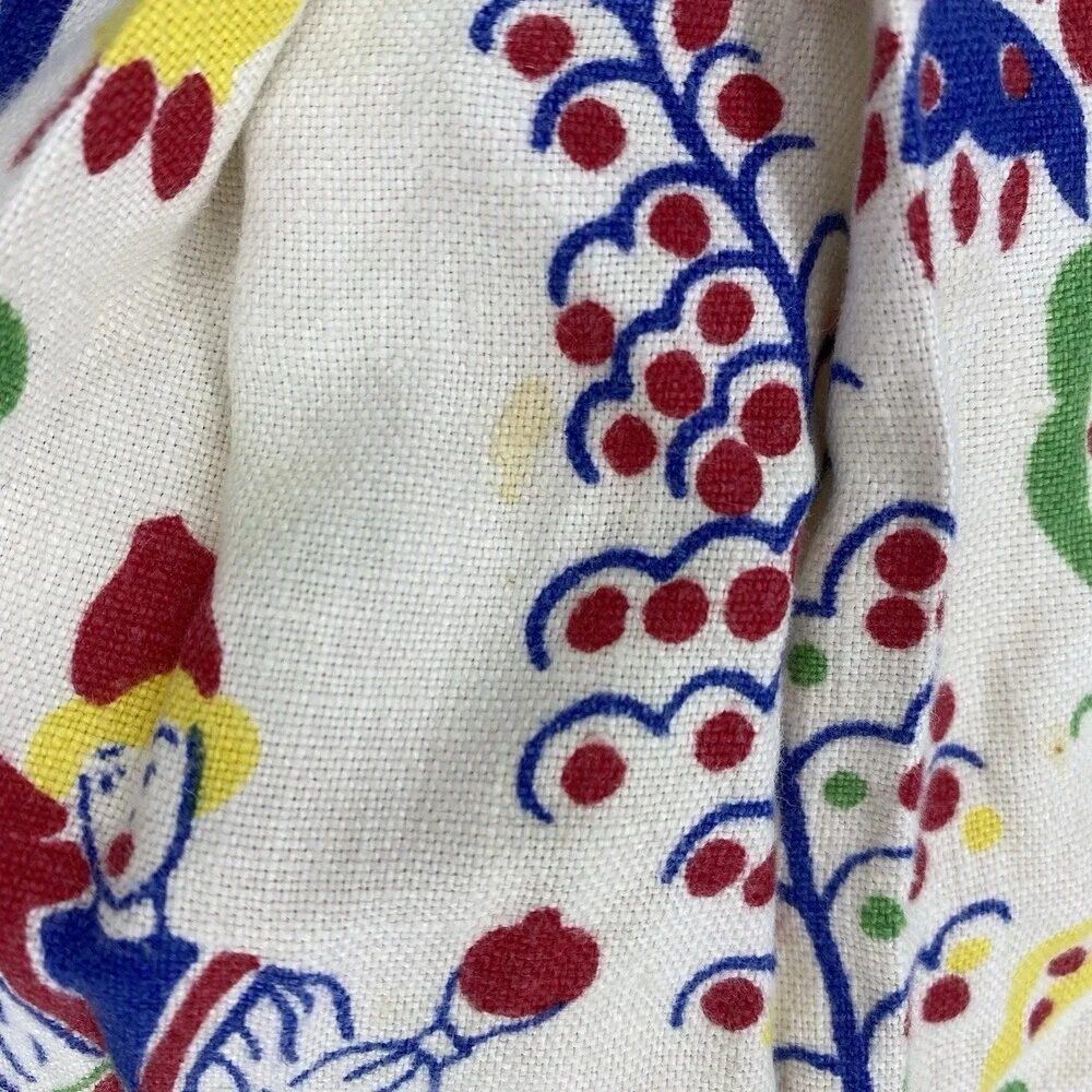 Vintage Novelty Tea Towel Half Apron Yellow Gingham Rick Rack Pocket Cute Retro